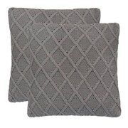 vidaXL 2 poduszki, bawełna o grubym splocie, 45x45 cm, ciemnoszare vidaXL 245110