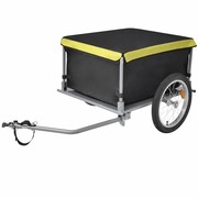 vidaXL Przyczepa rowerowa, transportowa 65 kg, czarno-żółta vidaXL 91160