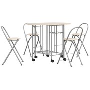 vidaXL Zestaw składanych mebli do jadalni - 5 elementów MDF vidaXL 243901