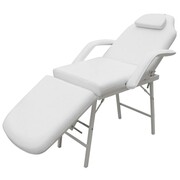 vidaXL Przenośny fotel kosmetyczny, ekoskóra, 185 x 78 x 76 cm, biały vidaXL 110041
