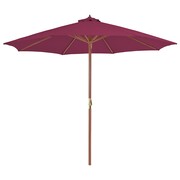 vidaXL Parasol ogrodowy na drewnianym słupku, 300 cm, bordowy vidaXL 44497
