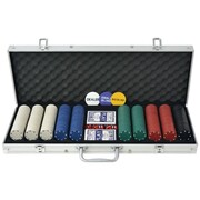 vidaXL Zestaw do pokera 500 żetonów, aluminium vidaXL 80180