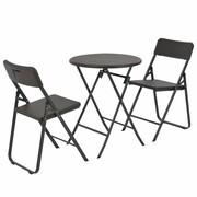 vidaXL Zestaw mebli bistro, 3 cz., HDPE, brąz, stylizowany na rattan vidaXL 44555