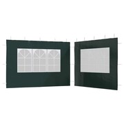 vidaXL Ścianki boczne do namiotu, 2 szt., z oknem, PE, zielone vidaXL 45119