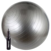 Avento Piłka fitness z pompką, 65 cm, srebrna, 41VV-ZIL Avento 41VV-ZIL