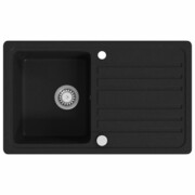 vidaXL Granitowy, jednokomorowy, czarny zlewozmywak z ociekaczem vidaXL 141669
