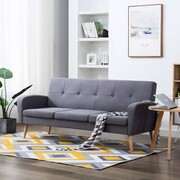 vidaXL Sofa 3-osobowa, tapicerowana tkaniną, jasnoszara vidaXL 246994