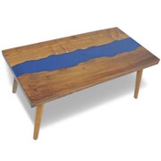 vidaXL Stolik kawowy z drewna tekowego i żywicy, 100 x 50 x 40 cm vidaXL 245067