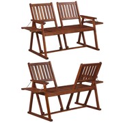 vidaXL Ławka z przestawnym oparciem, drewno akacjowe, 165x75x95 cm vidaXL 44066