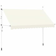 vidaXL Markiza zwijana ręcznie, 350 cm, kremowa vidaXL 143697