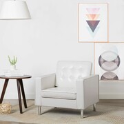 vidaXL Fotel tapicerowany sztuczną skórą, 75 x 70 x 75 cm, biały vidaXL 247019