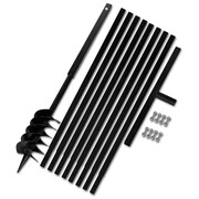 vidaXL Świder glebowy z uchwytem, 120 mm, z rurą przedłużającą, 9 m, stal vidaXL 270524