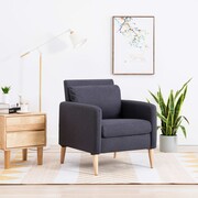 vidaXL Fotel tapicerowany tkaniną, 70 x 73 x 84 cm, ciemnoszary vidaXL 246978