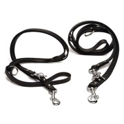Beeztees Smycz treningowa, czarna skóra, 200x1,2 cm, 736391 Beeztees 736391