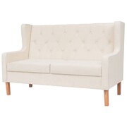 vidaXL Sofa 2-osobowa, materiałowa, kremowa vidaXL 245450
