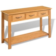 vidaXL Duży stolik typu konsola z drewna dębowego, 118 x 35 x 77 cm vidaXL 244210