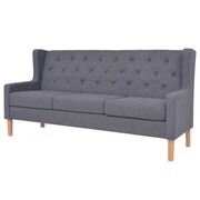vidaXL 3-osobowa sofa tapicerowana tkaniną, szara vidaXL 245454