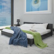 vidaXL Łóżko z materacem 180 x 200 cm, sztuczna skóra, czarne vidaXL 271845