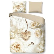 Pure Komplet pościeli 6044-M Love, 200x200/220 cm, kremowy Pure 6044.06.02