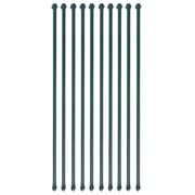 vidaXL Słupki ogrodzeniowe, 10 szt., 1 m, metalowe, zielone vidaXL 142309