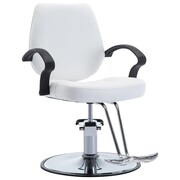 vidaXL Fotel barberski ze sztucznej skóry, biały vidaXL 110162