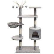 vidaXL Drapak dla kota z sizalowymi słupkami, 125 cm, szary vidaXL 170480