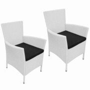 vidaXL Krzesła ogrodowe, 2 szt., Rattan PE, Kremowe vidaXL 42503