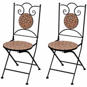 vidaXL Mozaikowe krzesło bistro Terracotta - zestaw 2 szt vidaXL 41529
