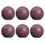 Bolsius Rustykalne świece kule, 80 mm, fioletowe, 6 szt. Bolsius 400726