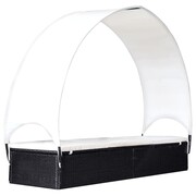 vidaXL Leżak z baldachimem 194 x 60 x 30/156 cm, polirattan, czarny vidaXL 42663