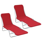 vidaXL Składane leżaki, 2 szt., czerwone vidaXL 44301