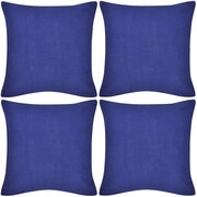 vidaXL 4 Niebieskie bawełniane poszewki na poduszki 40 x 40 cm vidaXL 130919