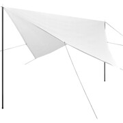 vidaXL Żagiel przeciwsłoneczny ze słupkami, HDPE, 5 x 5 m, biały vidaXL 43394