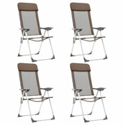 vidaXL Składane krzesła turystyczne, 4 szt., brązowe, aluminiowe vidaXL 44311