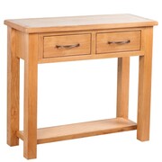 vidaXL Stolik typu konsola z 2 szufladami, 83x30x73 cm, drewno dębowe vidaXL 241675