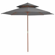 vidaXL Parasol ogrodowy z podwójnym daszkiem, 270 cm, antracytowy vidaXL 44519