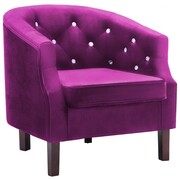 vidaXL Fotel tapicerowany aksamitem, 65 x 64 x 65 cm, fioletowy vidaXL 247010