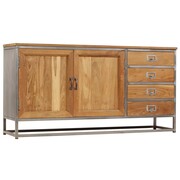vidaXL Komoda z odzyskanego drewna tekowego i stali, 140x35x70 cm vidaXL 246280