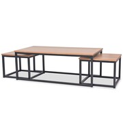 vidaXL 3-częściowy zestaw stolików kawowych, jesion vidaXL 245189