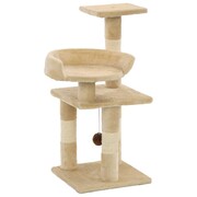 vidaXL Drapak dla kota ze słupkami sizalowymi, 65 cm, beżowy vidaXL 170609