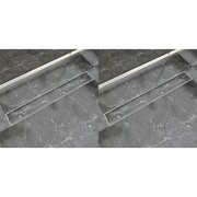 vidaXL Odpływ prysznicowy liniowy, stal nierdzewna, 2 szt., 830x140 mm vidaXL 275950