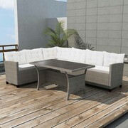 vidaXL Meble ogrodowe: sofa narożna i stół, 12 części, polirattan vidaXL 42577