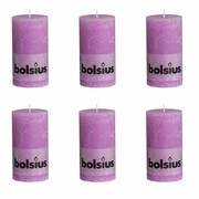 Bolsius Świece rustykalne, 130x68 mm, jasnofioletowe, 6 szt. Bolsius 400673