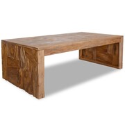 vidaXL Stolik kawowy, zerodowane drewno tekowe, 110 x 60 x 38 cm vidaXL 244518