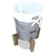 vidaXL Kosz na pranie, ocynkowane żelazo, lite drewno, 30x 30x58 cm vidaXL 244499