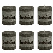 Bolsius Świece rustykalne x6 80x68 mm Dymny szary Bolsius 400652