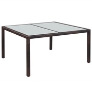 vidaXL Stół jadalniany ogrodowy, rattan PE 150x90x75 cm brązowy vidaXL 42424