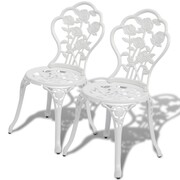 vidaXL Krzesła bistro, 2 szt, białe, 41x49x81,5 cm, odlew aluminium vidaXL 43176