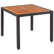 vidaXL Stół do ogrodu, rattan PE i drewno akacjowe, 90x90x75 cm vidaXL 42587