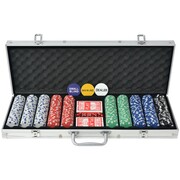 vidaXL Zestaw do gry w pokera 500 żetonów, aluminium vidaXL 80182